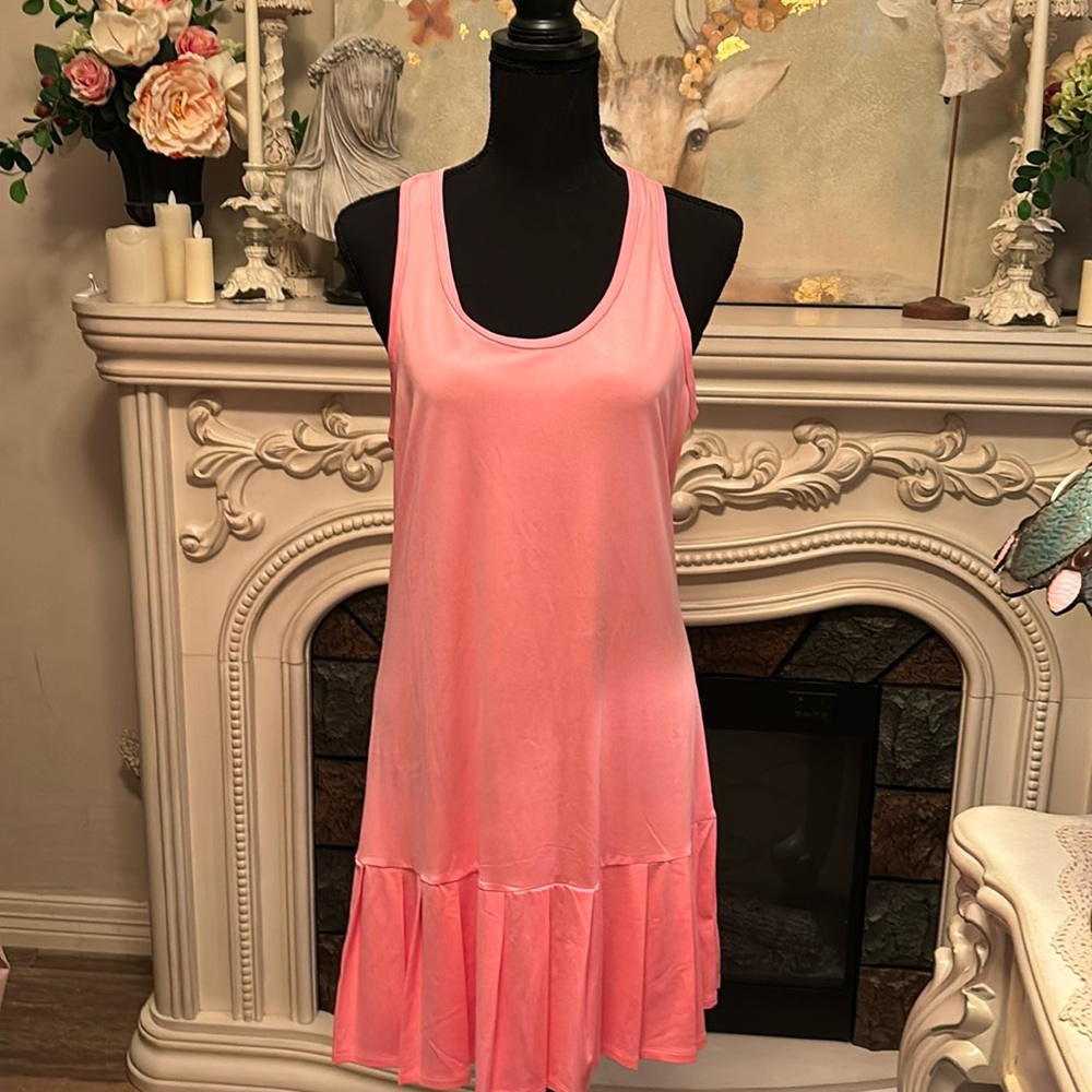 Large icy zone bleached coral tennis run dress with matching shorts